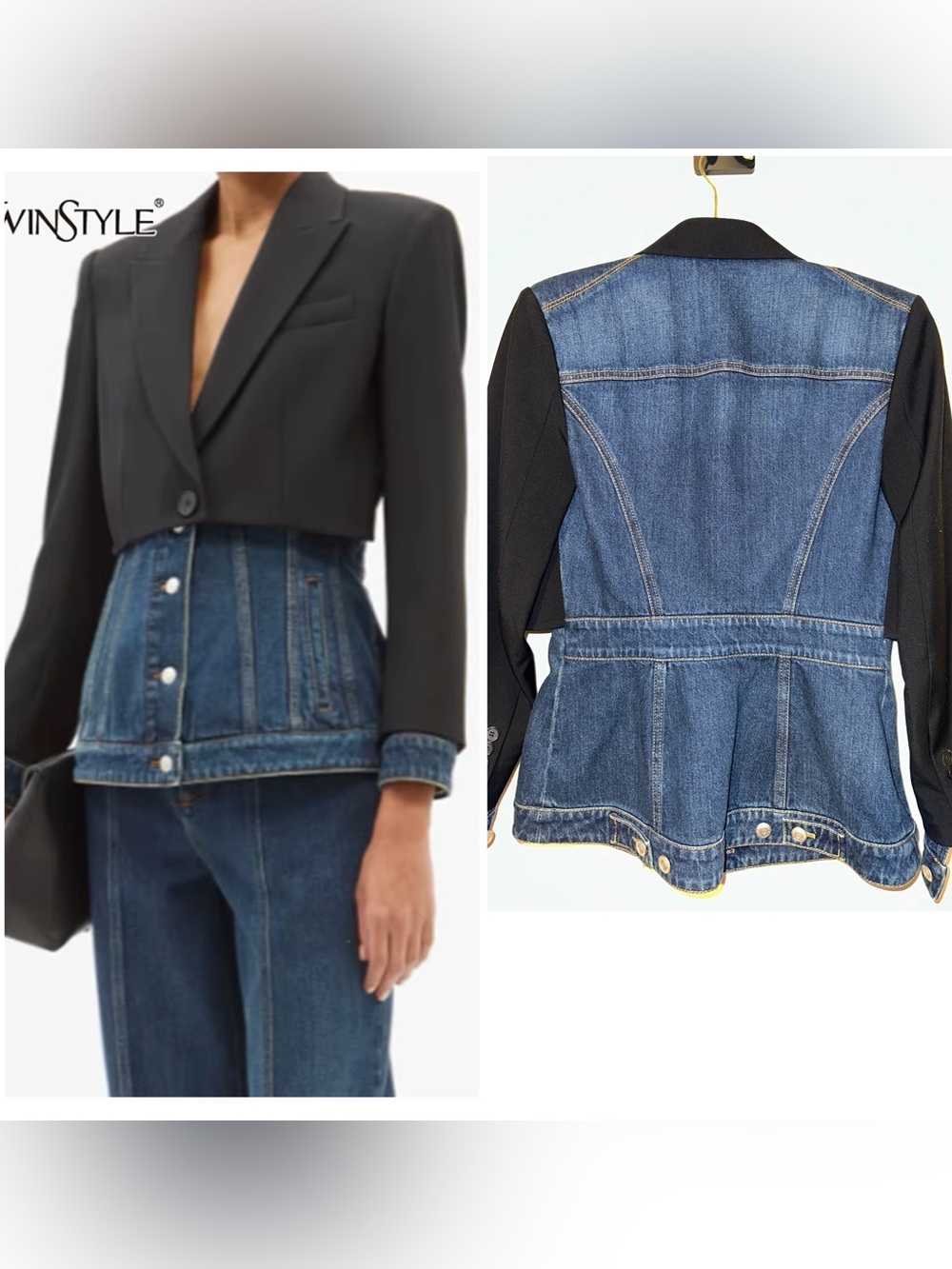 Alexander McQueen Hybrid Wool Denim Blazer- Women